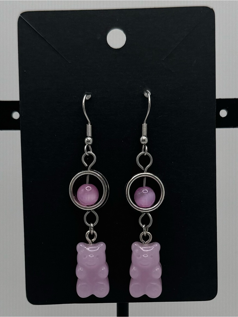 Purple Gummy Bear Dangle Earrings